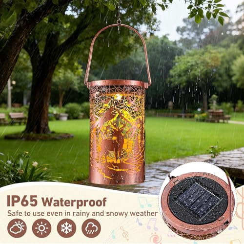 Retisee Deer Solar Wind Chimes Outdoor Metal Deer Gifts Solar Light Windchimes Outside Indoors Christmas Decoration Birthday Gift for Home Lawn Porch Patio Garden Yard - style: Deer