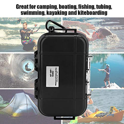 Alomejor Storage Case Shockproof Airtight Carry Box Container for Outdoor Survival(Black)