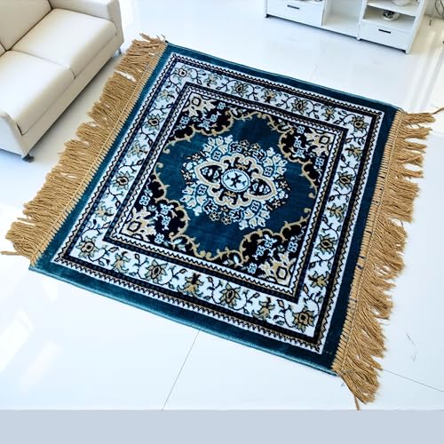 Velvet Pooja Aasan Mat 20 Inch, Soft Prayer and Meditation, Puja Cloth Rug, Home Temple Decor, Sofa Floor Seating Mat for Daily Use and Festivals Mattress Mats Car Seat Cover, Spiritual & Daily Use