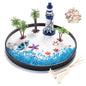 Cularve Zen Garden for Desk, Holiday Island Theme Sand Box Kit, Garden Meditation, Stress Relief Gifts, Home Office Desk Decoration.