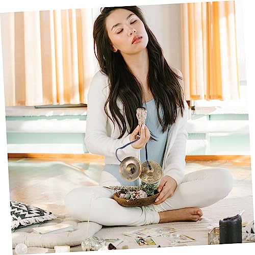 SECFOU Yoga Cymbal Bell Meditation Hand Chime Brass Ringing Bell for Meditation Religious Percussion Instrument