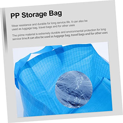 LIFKOME Portable Pp Woven Storage Bag for Household and Travel Dust Bag Lightweight Moving Organizer Space-saving Clothes Pouch for Home and Dorm Use Blue