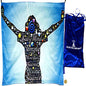 Woman Wall Decor-Premium velvet Meditation Mat|Wall art Tapestry Wall Hanging |Convertible meditation cushion cover|Unique Meditation Gift for Men, Women|Dual Printed,travel Yoga mat 70x70cm|Satin Bag