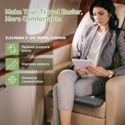 Inflatable Seat Cushion, Self Inflating Memory Foam Stadium Seat Cushion Lightweight Camping Chair Pad Airplane Cushion for Long Flights Outdoor Travel Bleacher Office Car Backpacking (Grey-2pack) - color: Gray-2pack