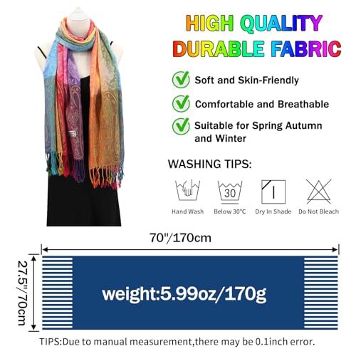 Rave Pashmina Scarf, Fashion Colorful Shawls and Wraps Soft Festival Scarves - color: A-light Purple