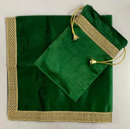 SMMS Spiritual Velvet Table Cloth Altar Tarot Spread (Green, Medium- 61cm*61cm/ 24inch*24inch) - color: Green, size: Medium- 61cm*61cm/ 24inch*24inch