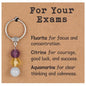Healing Crystal Keychain Gift for New Beginnings Calming Anxiety Luck Protection Natural Gemstone Keychain for Women - color: For Your Exams