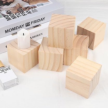 20 Packs Wooden Blocks for Crafts, 2.36 Inch Pine Wood Cubes, 6 x 6 x 6 cm Wooden Cubes for Paint, Stamp, Decorate, DIY Projects and Personalized Gifts,by GNIEMCKIN. - size: 20 Packs 2.36 Inch