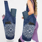 Yoga Mat Bag Yoga Tote Bag with Large Pocket and Zipper Pocket Yoga Mat Bag Carrier Fit Most Size Mats and All You Stuff - color: dark blue