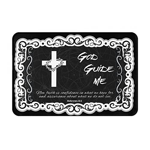 Vivacite Prayer Mat Christian Gifts for Women Men Faith Religious Spiritual Gifts for Women Prayer Rug with Bible Verse Christian Decor Area Rug for Pray Scripture Hebrews 11:1, 24"X16" - color: Hebrews 11:1 God Guide Me, size: 1'4" x 2' (Rectangular)