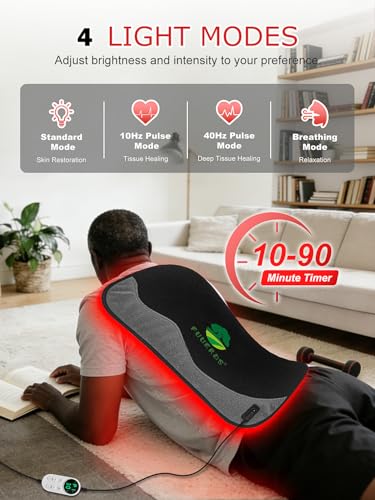 Red-Light-Therapy-for-Body,2026 Upgraded 4 Therapy Modes,5 Intensity Levels,10–90 Min Timer,Medical-Grade TPU Mat for Pain Relief,25"x13"Dual Wavelength Infrared Red Light Blanket for Home&Travel Use - size: 25" x 13"