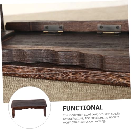 Abaodam Wood Meditation Stool for Zen Practice Non-Skid Kneeling Chair Cushion Portable Folding Buddhist Seat for Home and Tea Ceremony