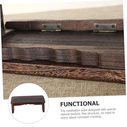 Abaodam Wood Meditation Stool for Zen Practice Non-Skid Kneeling Chair Cushion Portable Folding Buddhist Seat for Home and Tea Ceremony