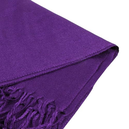 TZ Promise Women Pashmina Shawls and Wraps for Evening Dresses,Soft Large Long Scarf for Wedding,Bride Bridesmaid Gifts - color: Purple