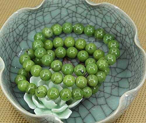 Amandastone Natural Gemstone 10mm Round Beads Stretch Bracelet 7 Inch - color: Canadian Jasper