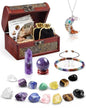 Chakra Healing Crystals Set - Crystals and Healing Stones, Chakra Bracelets, Amethyst Crystal Wand and Ball, 7 Chakra Stones Set, Energy Balance and Protection, Relief Anxiety Stress Gifts for Women - color: Colorful (Set 12)