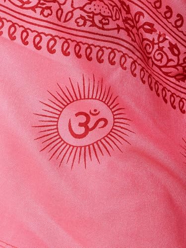 Exotic India Women's Polycotton Prayer Shawl with Printed Om Namah Shivai | Religious Pooja Mandir Wrap Stole, Scarves