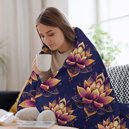 Yoga Meditation Lotus Throw Blankets Bed Blanket Couch Decorative Throw Blankets Soft Cozy Warm Living Room Bedroom - size: 30"*40"（76*100cm）