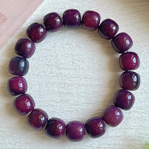 MUDI Bracelet For Women, Bodhi Seed Beads Bracelets Fidget Healing Energy Protection Stretch to My Man Jewelry Gift - color: Round Purple Like Grape