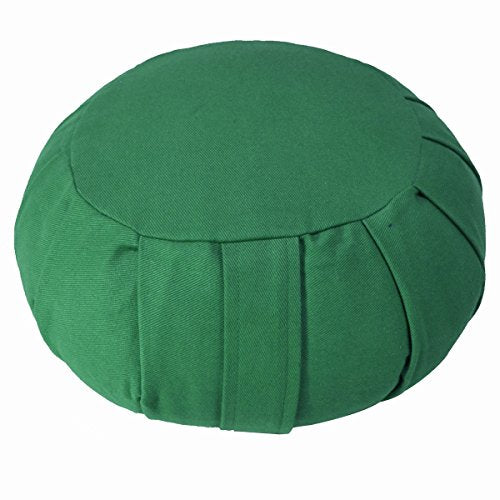 YogaAccessories Round Cotton Zafu Meditation Cushion Pillow - color: Green