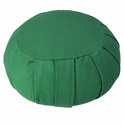 YogaAccessories Round Cotton Zafu Meditation Cushion Pillow - color: Green