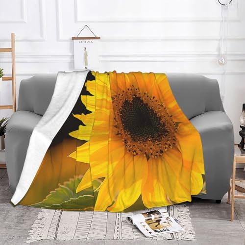 Wild Flower Sunflower Prints Throw Blanket (280g Flannel) Anti-Pilling Warm Fuzzy Blankets for Bed Sofa Couch Travel 50x40 Inch - color: Wild Flower Sunflower, size: 50x40 Inch