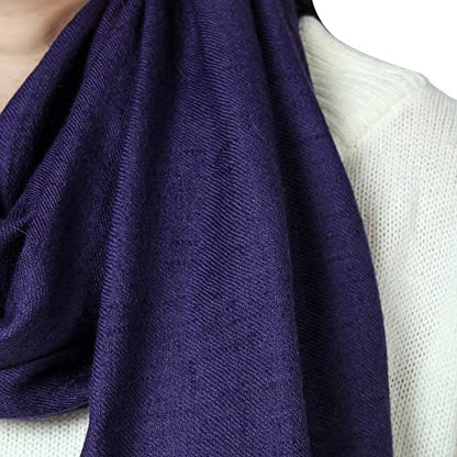 100% Himalayan Cashmere Wrap | Lightweight Cashmere Scarf | Ultra Thin Kashmiri Pashmina Shawl | Ideal For Travel - color: Navy