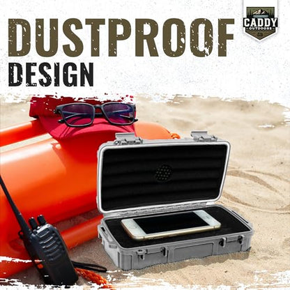 Waterproof Storage Case 1.2 L Capacity – Heavy-Duty Gear Box with Foam, Carabiner & Lanyard – Crushproof, Airtight Outdoor Container for Camping, Hiking, Fishing - color: Dark Gray