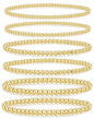 Gold Bracelets for Women Waterproof, 14K Gold Plated Beaded Strand Bead Ball Bracelets stack Adjustable Jewelry Set for Gifts