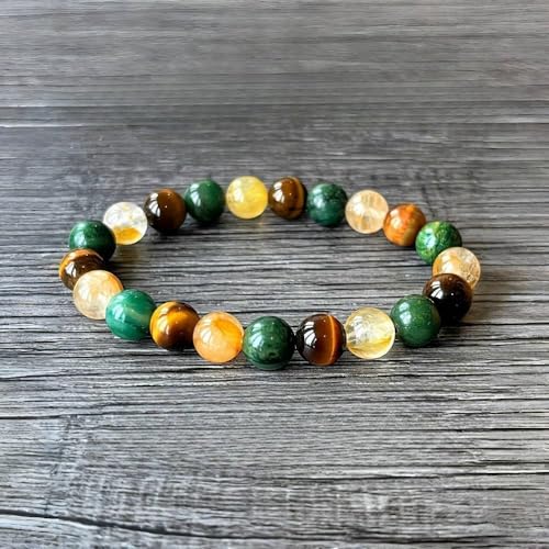 Beaded Bracelets for Women Men Natural Polished Beads Tiger Eye Stone Citrine African Turquoise Boho Handmade Bracelet Gifts