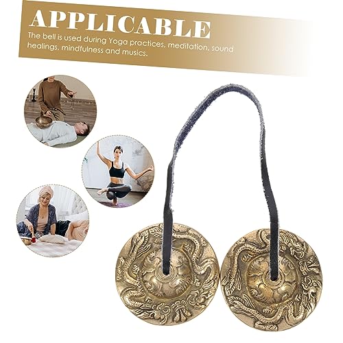 SECFOU Handcrafted Meditation Cymbal Bell with Storage Bag for Yoga and Mindfulness Practice Produces Harmonic Tones for Healing and Positive Energy
