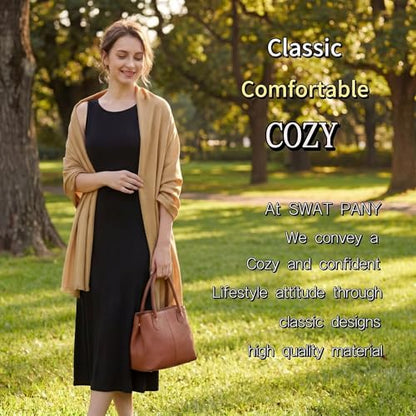 Pashmina shawls and wraps for Evening Dresses Scarf for Women Winter Shawl Wraps for Women Weedings - color: Camel