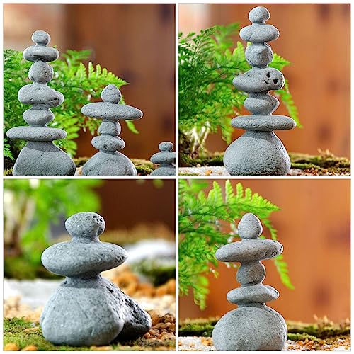 YARNOW Simulated Stacking Ornaments 3Pcs Mini Zen Garden Rocks for Aquarium Decoration Japanese Style Balanced Stones Sculpture for Outdoor Patio and Home D Cor