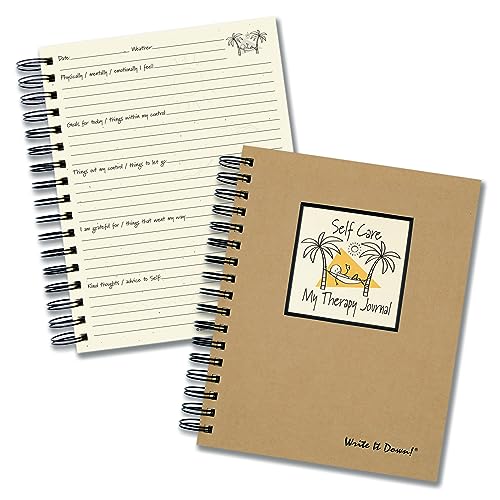Write it Down series by Journals Unlimited, Guided Journal, Self Care, My Therapy Journal, Full-size 7.5"x9", Kraft Hard Cover, Made in USA