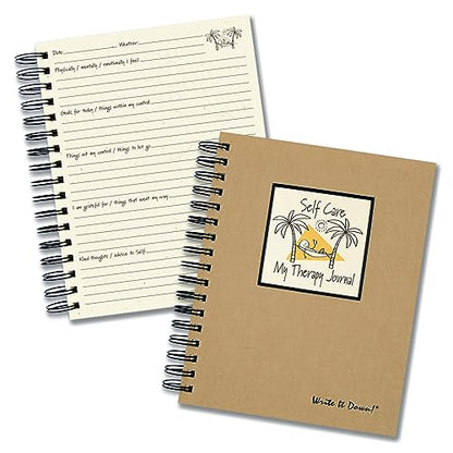 Write it Down series by Journals Unlimited, Guided Journal, Self Care, My Therapy Journal, Full-size 7.5"x9", Kraft Hard Cover, Made in USA