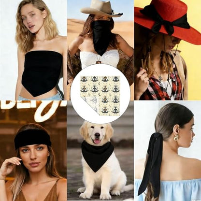Yoga Meditation (12) Print Large Bandana For Men Women, 22 × 22 In Head Scarf,Cowboy Bandana Headwrap Neck Scarf