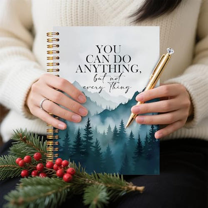 Forest Inspirational Notebook, Motivational Quote Journaling Notebook, Positive Journal for Women Men, You Can Do Anything But Not Everything Spiral Notebooks 5.5x8.3 Inch - color: Notebook-18