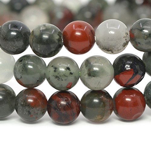 Justinstones Gem Semi Precious Gemstone 6mm Round Beads Stretch Bracelet 6.5 Inch - color: African Bloodstone
