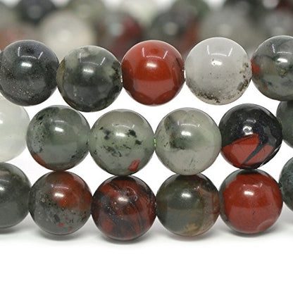 Justinstones Gem Semi Precious Gemstone 6mm Round Beads Stretch Bracelet 6.5 Inch - color: African Bloodstone