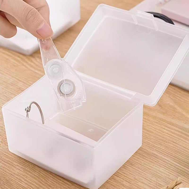 Frosted Storage Box with Lid Card Drawer Storage Box Organizer-Small - size: Small