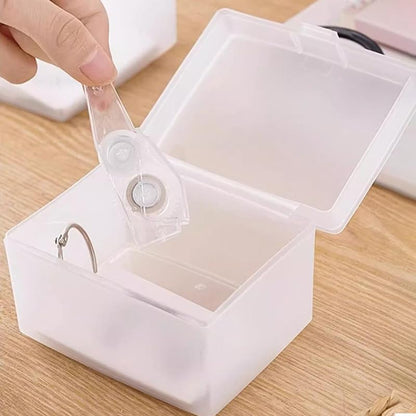 Frosted Storage Box with Lid Card Drawer Storage Box Organizer-Small - size: Small