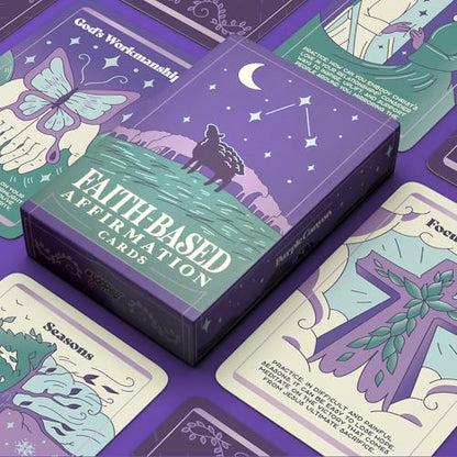 PURPLE CANYON Faith-Based Affirmation Cards – Daily Scripture & Prayer Cards with Bible Verses | Christian Gifts for Women’s Encouragement & Inspiration | 52-Card Deck - style: Faith-Based Affirmation Cards