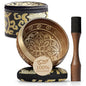 Silent Mind Tibetan Singing Bowl Set – Easy to Play & Beginner Friendly Meditation Bowl with Cushion, Mallet & Case | Stress Relief & Mindfulness | Gift-Ready - color: Cosmic Gold, size: With Case