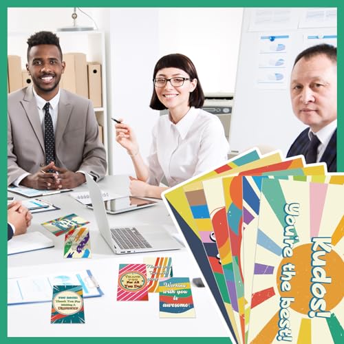 Yeaqee 240 Pcs Employee Appreciation Kudos Cards Funny Blank Back Motivational Card Encouragement Thank You Note Recognition Card for Teacher College Affirmation Gift(Rainbow) - style: Rainbow