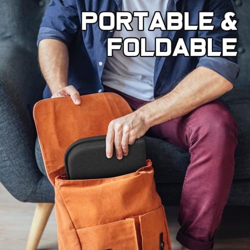 Gel Seat Cushion Portable Travel Cushions, 16.5" x 12" Large Size Super Thick Foldable Chair Seat Cushion Lightweight for Car Office Chair Wheelchair, Pressure Sores Tailbone Pain Relief - size: L-Black