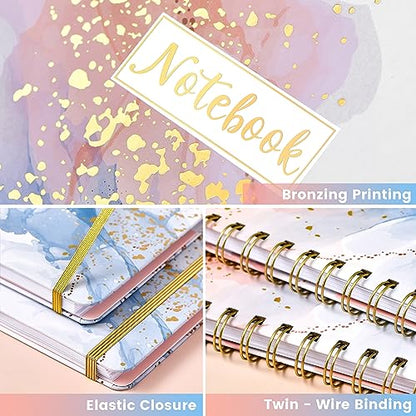 Ruled Notebook/Journal - Daily Planner with Premium Thick Paper, 6.2" X 8.4", Spiral Notebook/Journal, Banded with Waterproof Hardcover, Exquisite Inner Pocket for School, Office & Home - color: white-2