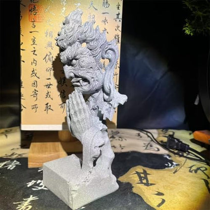 livelyfish Meditating Buddha Statue Zen Garden Statues Sandstone Thinker Buddha Sculpture Figurine for Fish Tank Aquarium Home Decorations, Gift (C-Large) - size: C-Large