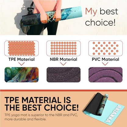 Custom Yoga Mat | Ships Next Day | Customize | Workout Mat for Men and Women | Non Slip Rubber Exercise Mat | 4mm Thick Gym Mat for Meditation, Pilates, Yoga, Gym - color: Marine Life