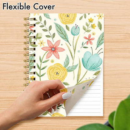 Designer Greetings, Designer Papers Flex Cover Journal with Elastic Band, Spring Flowers - 320 Pages (6” x 8.25”) - Back-to-School Supplies, Creative Writing, Personal Notes - style: Spring Flowers