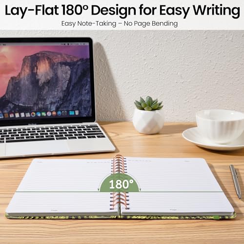 Lined Spiral Journal Notebook, A5 College Ruled Notebook for Journaling, Note-Taking, and Daily Planning, Durable Hardcover with an Elegant Design, Cactus - color: T.Cactus